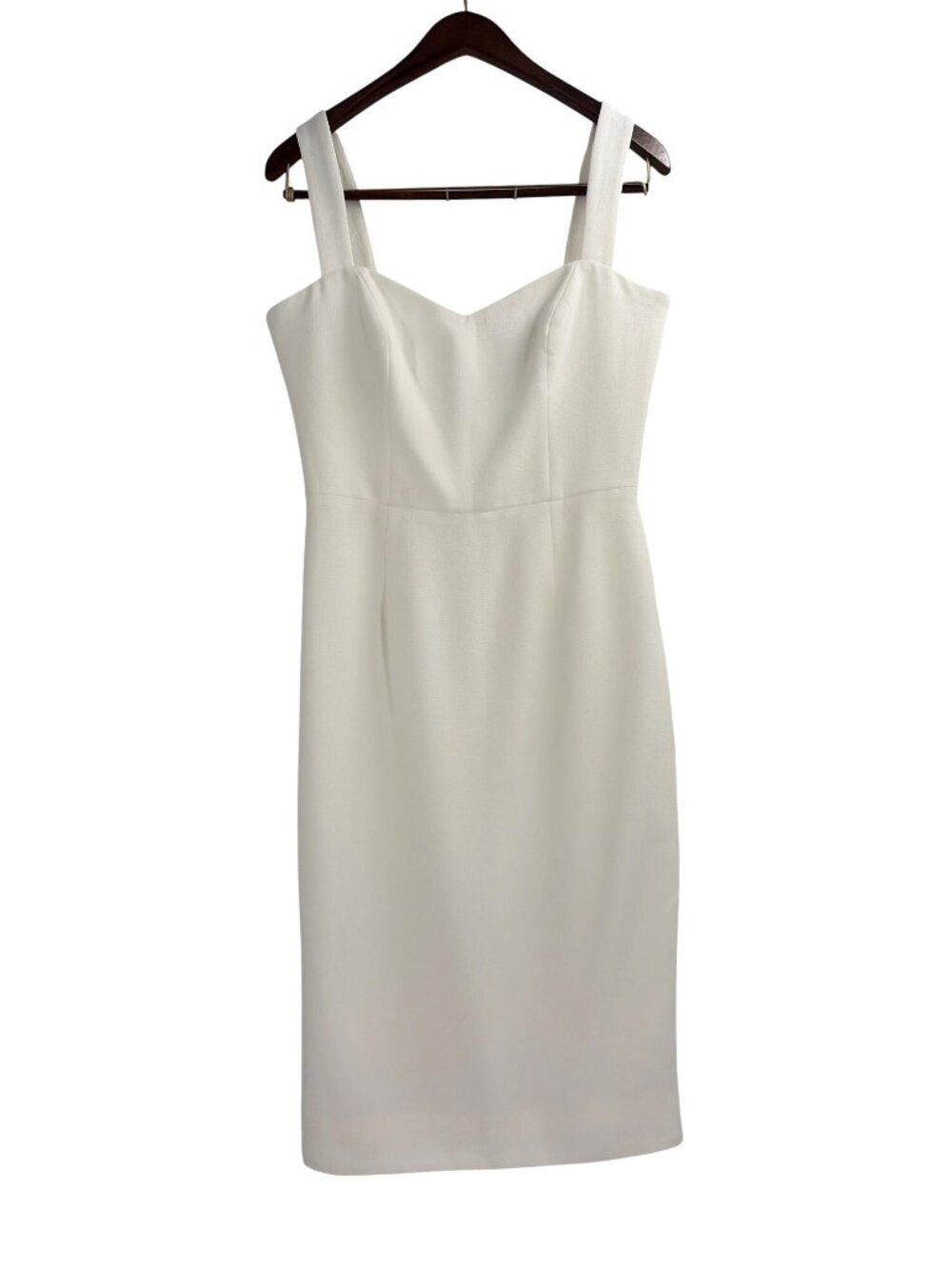 Dress The Population Nicole Off-White Sheath Sweetheart Neck Dress Womens Large